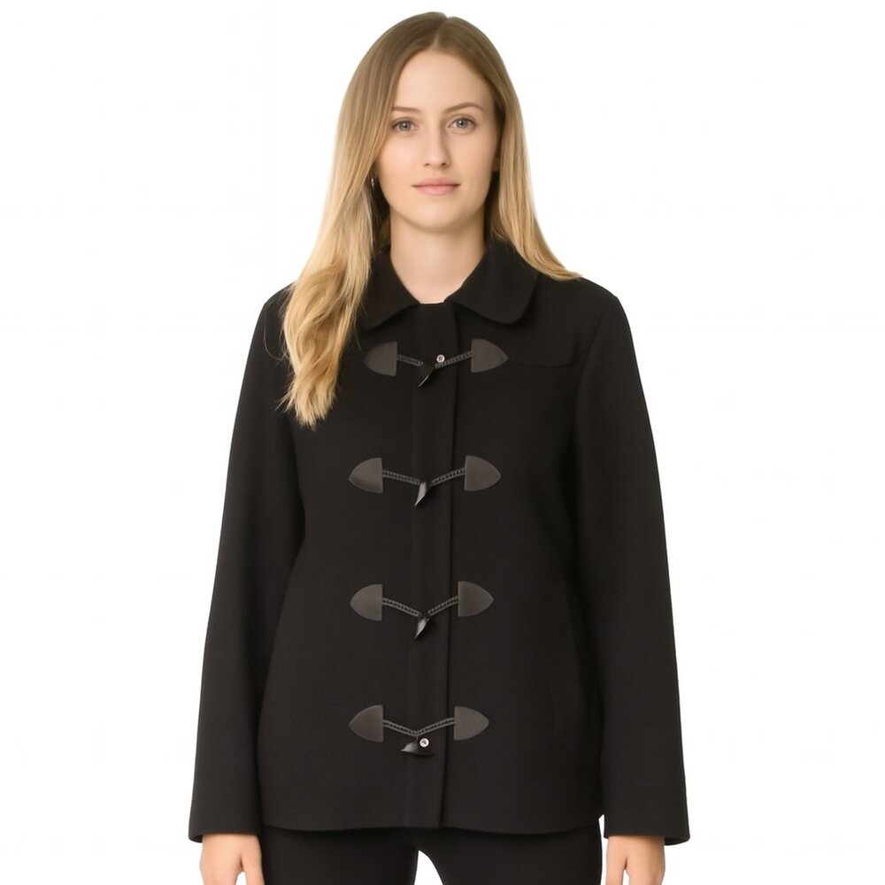 GAP Black Wool Blend Toggle Coat – Classic Warmth with Urban Edge Size Large